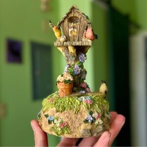 VTG Textured 3D Birdhouse In Tree Musical Birds Unique Acceny Decor Art